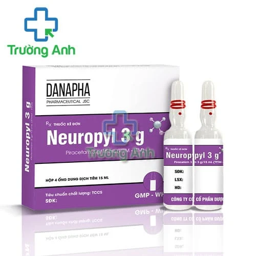 Neuropyl 3g Danapha - Thuốc điều trị rung giật cơ có nguồn gốc vỏ não