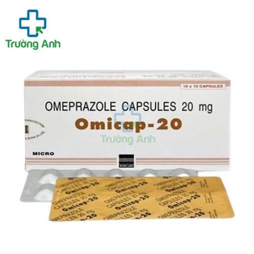 Omicap - 20 - Thuốc điều trị loét dạ dày tá tràng và trào ngược dạ dày thực quản