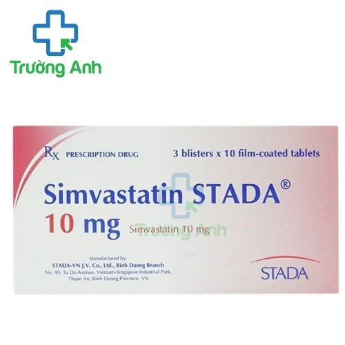 Simvastatin Stada 10 mg -  Thuốc điều trị tăng cholesterol, tăng triglycerid huyết