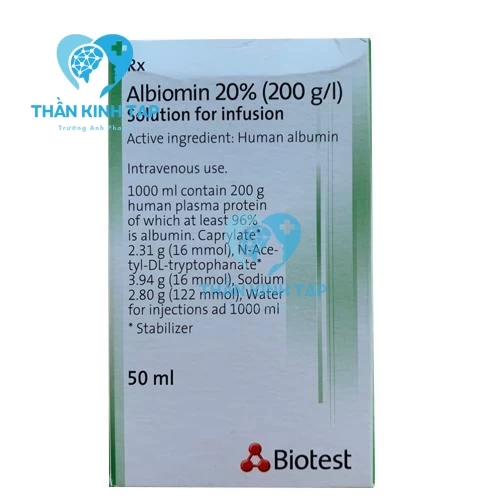 Albiomin 20% (200g/l) - Albumin 20g Biotest