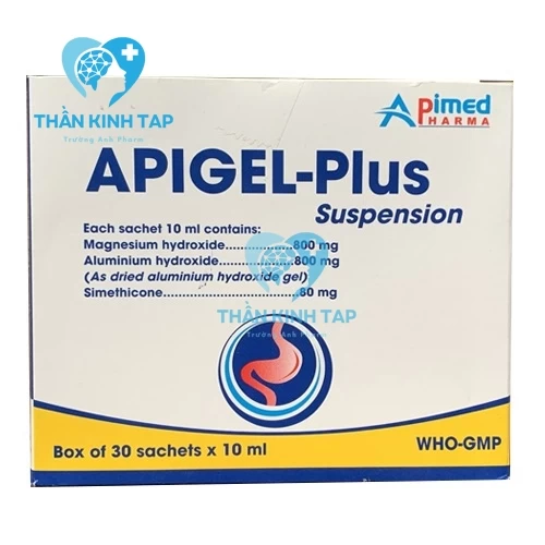 Apigel-Plus - Thuốc điều trị khó tiêu, ợ nóng, đầy hơi