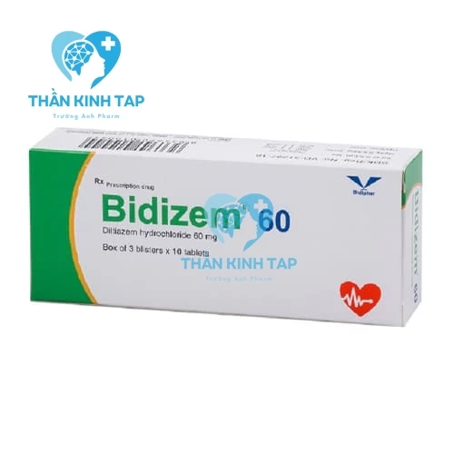 Bidizem 60 Bidiphar - Thuốc điều trị tăng huyết áp, đau ngực