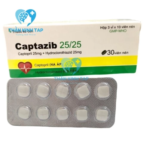 Captazib 25/25 - Thuốc điều trị tăng huyết áp hiệu quả