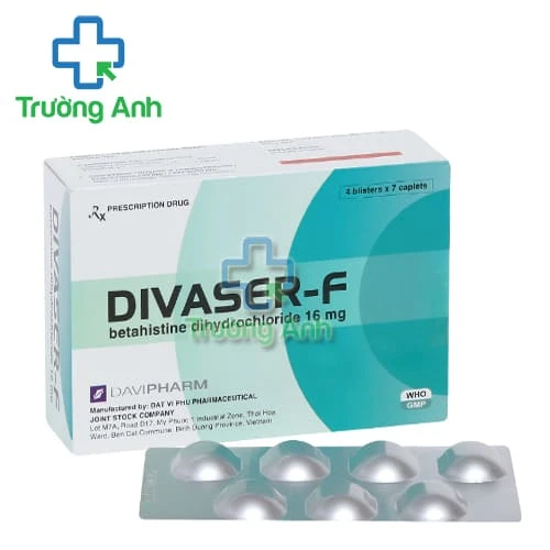 Divaser-F 16mg Davipharm - Thuốc điều trị chứng chóng mặt, hội chứng Meniere