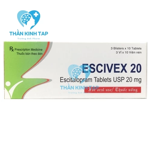 Escivex 20 tablets - Thuốc điều trị trầm cảm, rối loạn ám ảnh cưỡng bức