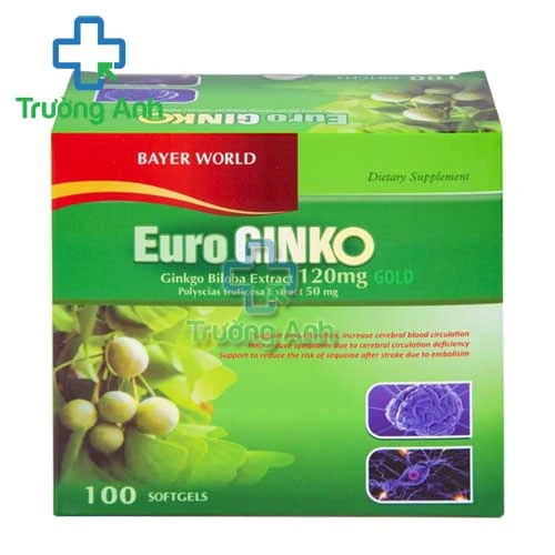 Euro Ginko Gold HD Pharma (100 viên) - Tăng cường tuần hoàn máu não