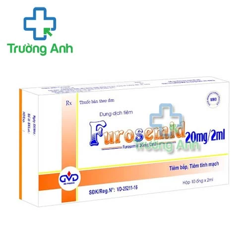 Furosemid 20mg/2ml - Thuốc điều trị phù phổi, phù não