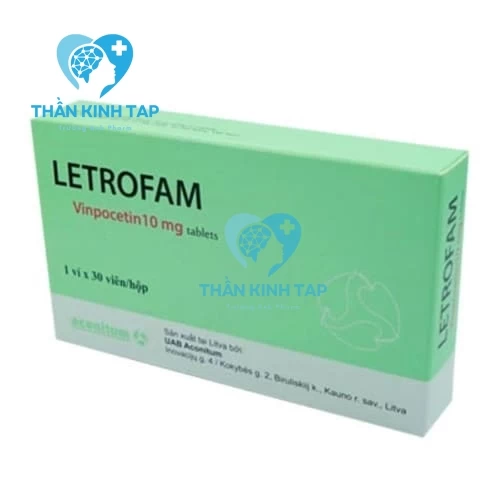 Letrofam 10mg UAB Aconitum - Thuốc điều trị các chứng rối loạn tuần hoàn não, di chứng sau đột quỵ