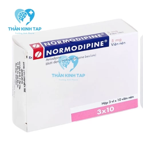 Normodipine 5mg - Thuốc điều trị tăng huyết áp, đau thắt ngực