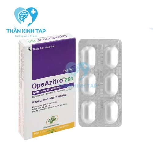 Opeazitro 250 - Thuốc kháng sinh trị nhiễm khuẩn do vi khuẩn nhạy cảm