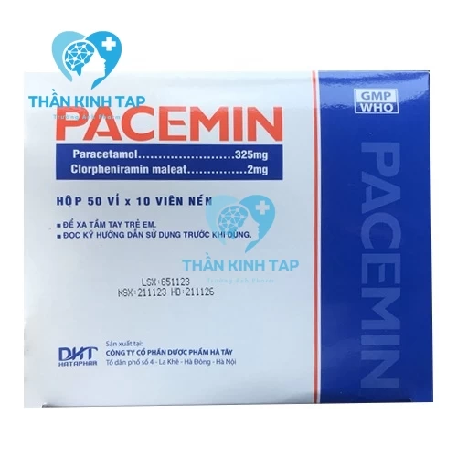 Pacemin 325mg Hataphar - Thuốc điều trị đau đầu, hạ sốt, sổ mũi, hắt hơi