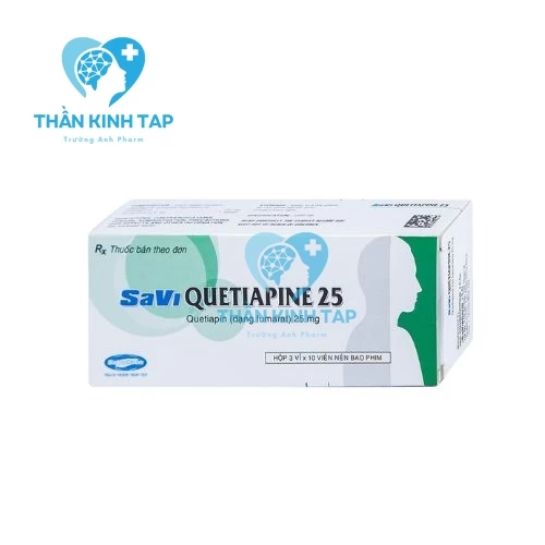 Savi Quetiapine 25mg - Thuốc điều trị tâm thần phân liệt, rối loạn lưỡng cực