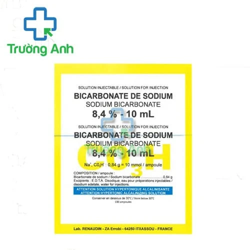 Sodium Bicarbonate Renaudin 8,4% - Thuốc điều trị nhiễm acid chuyển hóa