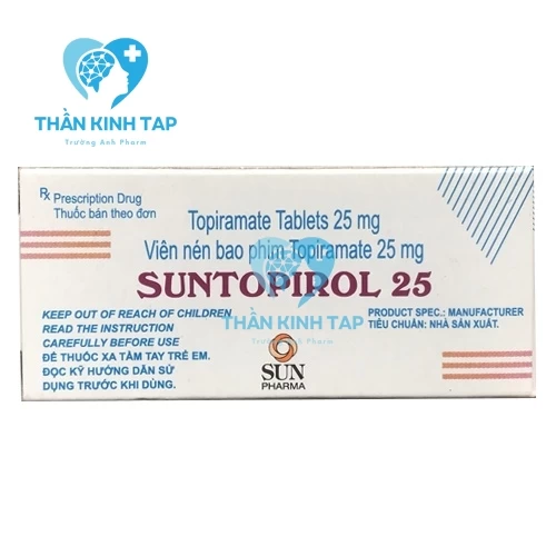 Suntopirol 25mg Sun Pharma - Thuốc điều trị bệnh động kinh, co giật, đau nửa đầu