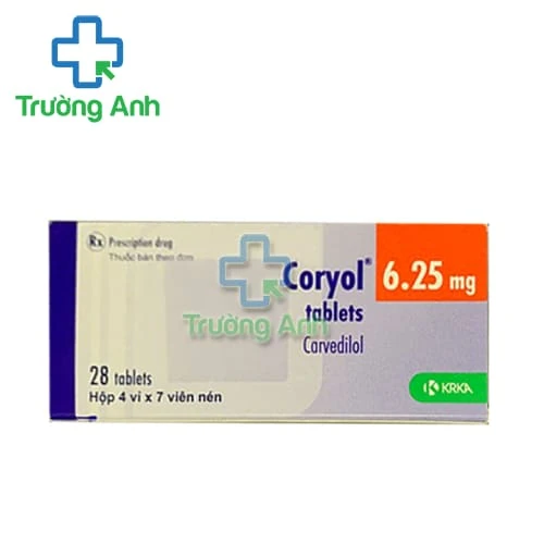 Coryol 6.25mg - Thuốc điều trị tăng huyết áp, suy tim