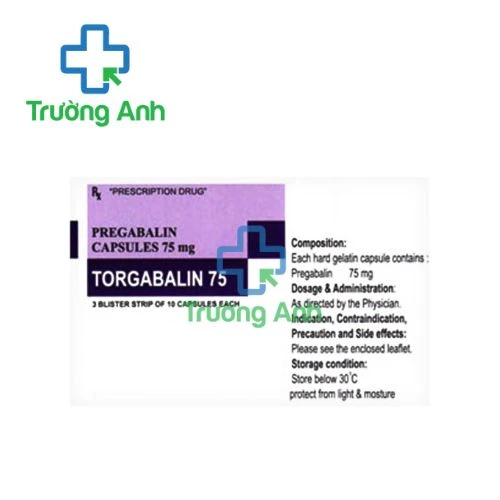 Torgabalin 75mg Torrent - Thuốc điều trị bệnh động kinh, rối loạn lo âu lan tỏa
