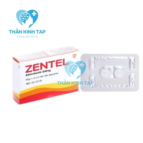 Zentel 200mg - Thuốc điều trị nhiễm giun sán và ấu trùng dưới da (10 hộp)