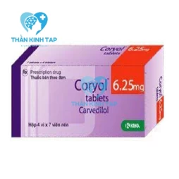 Coryol 6.25mg - Thuốc điều trị tăng huyết áp, suy tim