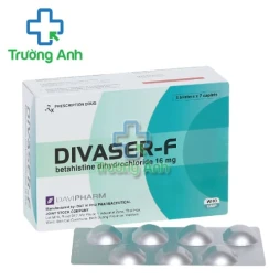 Divaser-F 16mg Davipharm - Thuốc điều trị chứng chóng mặt, hội chứng Meniere