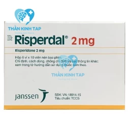 Risperdal 2mg Janssen - Thuốc điều trị tâm thần phân liệt, các cơn hưng cảm