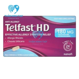 Telfast HD 180mg - Thuốc điều trị viêm mũi dị ứng, mề đay vô căn mạn tính
